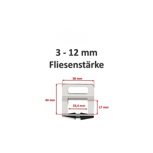 PROFI Zuglaschen Nivelliersystem für Fugenbreite 1/1,5/2/2,5und 3 mm